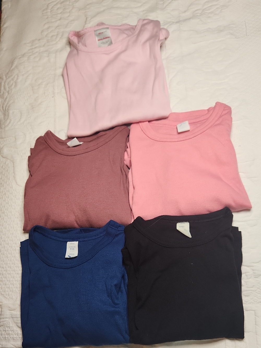 Old navy untralite Kids Basic Crewneck Tees Pink, Light Pink, Mauve, Blue, Black